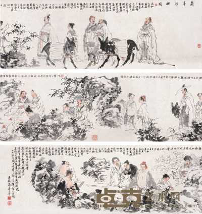 刘国辉 兰亭修禊图 手卷 33×340cm